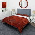 thumbnail image 1 of Designart "Fusion Vector of Volcanic Red II" Tachisme Bedding Covert Set - Abstract Red Modern Bed Set With 2 Shams, 1 of 5