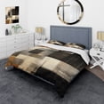 thumbnail image 1 of Designart "Fusion in Mid Century Black II" Modern Midcentury Bedding Covert Set - Abstract Midcentury Beige Abstract Bed Set With 1 Sham, 1 of 6