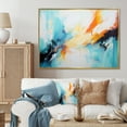 Designart "Fusion of Azure Blue and Yellow III" Abstract Framed Wall