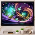 thumbnail image 1 of Designart "Fusion of Purple and Green Fractals I" Abstract Framed Wall Art Decor - Modern Purple Abstract Fractal Bedroom Framed Canvas Wall Art, 1 of 6