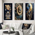 thumbnail image 1 of Designart "Future Minimalism Awakening Geometry" Modern Geometric Framed Wall Art Set Of 3 - Gold Abstract Geometric Frame Gallery Wall Set For Home Decor, 1 of 6