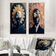 thumbnail image 1 of Designart "Future Vision Sci-Fi Portrait of a Man II" Man Framed Wall Art Set Of 2 - Glam Blue Frame Gallery Set For Office Decor, 1 of 6