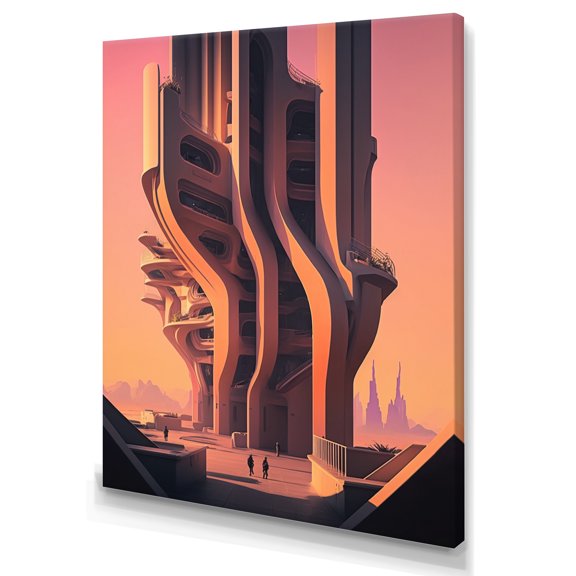 Designart Futuristic Architectural Building III Canvas Wall Art