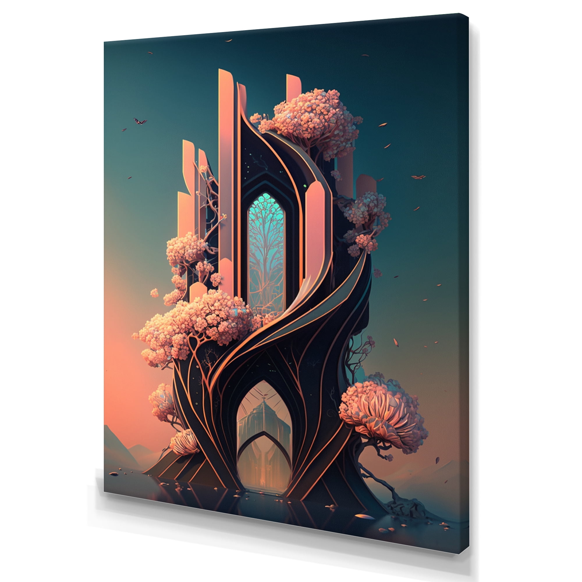 Designart Futuristic Architectural Building IV Canvas Wall Art
