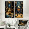 thumbnail image 1 of Designart "Futuristic Architecture Golden Sphere" Abstract Landscape Framed Wall Art Set Of 2 - Modern Gold Framed Canvas Set For Living Room Decor, 1 of 6
