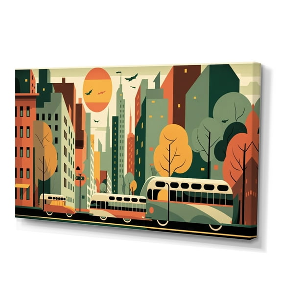 Designart Futuristic Cityscape IV Canvas Wall Art