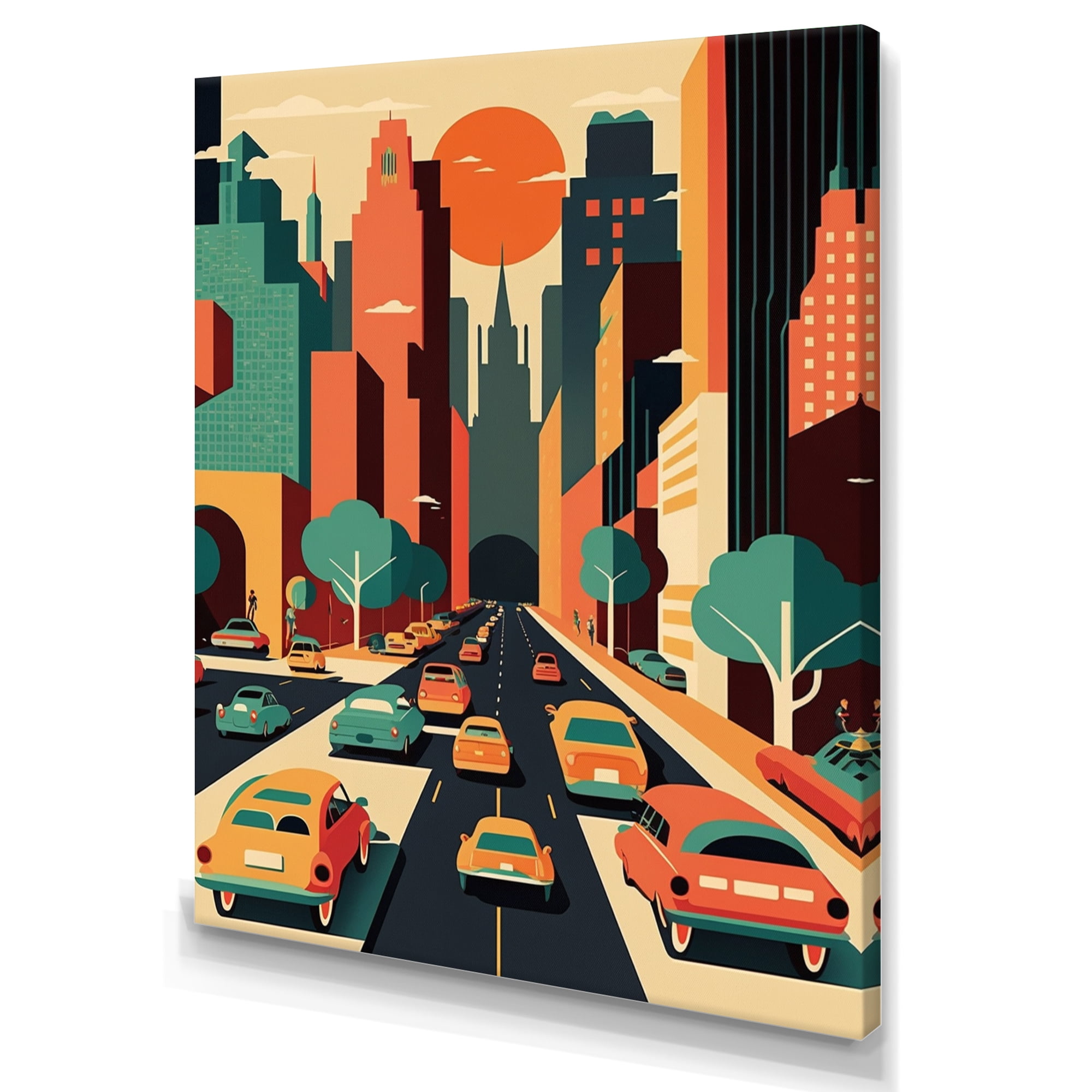 Designart Futuristic Cityscape V Canvas Wall Art