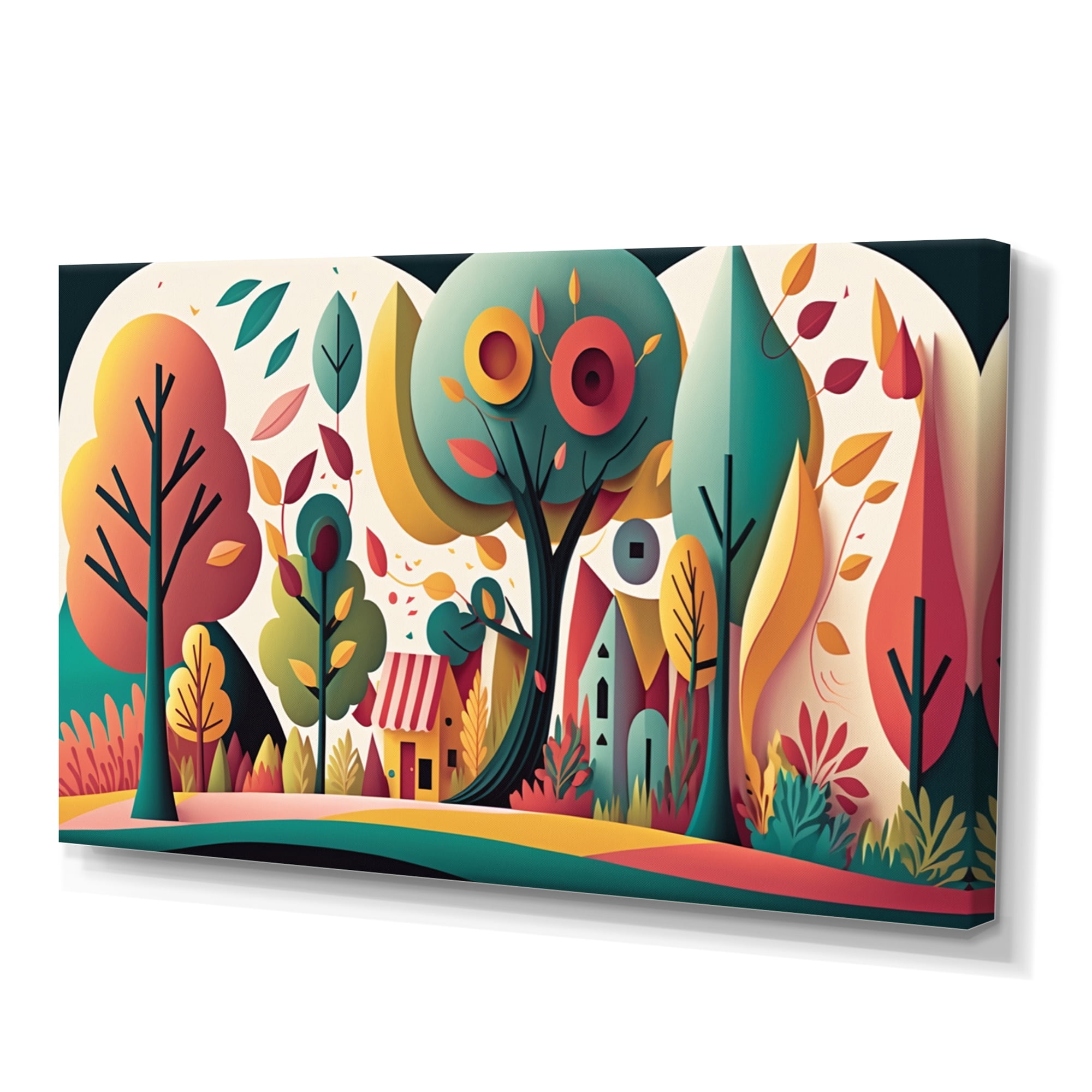 Designart Futuristic Cityscape With Trees I Canvas Wall Art