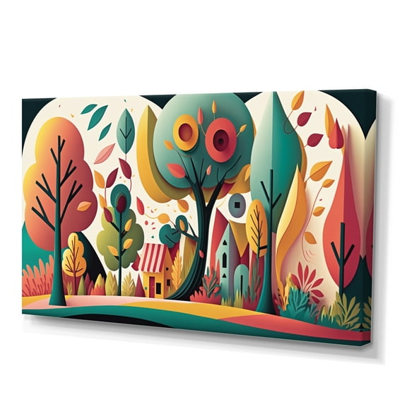 Designart Futuristic Cityscape With Trees I Canvas Wall Art