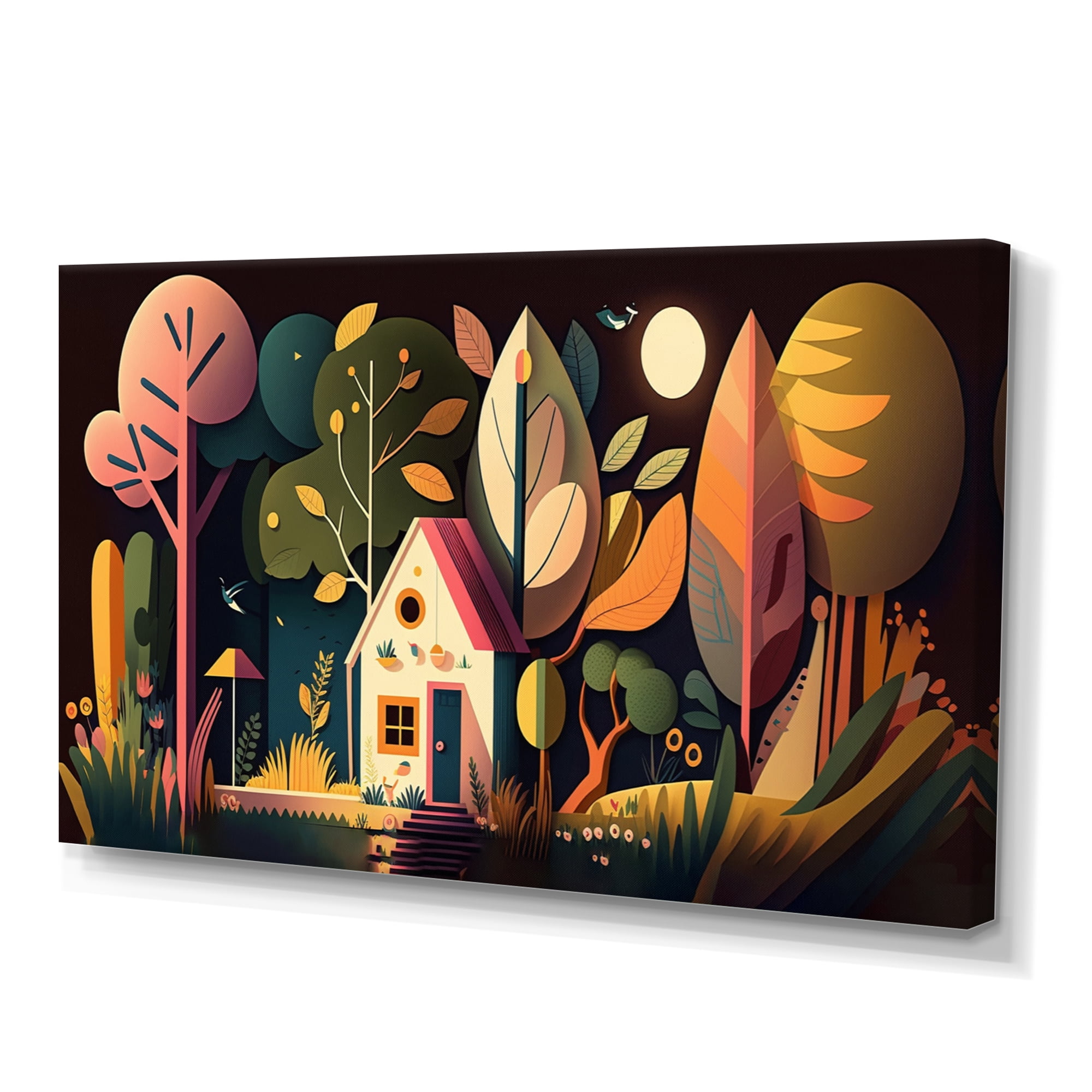Designart Futuristic Cityscape With Trees III Canvas Wall Art