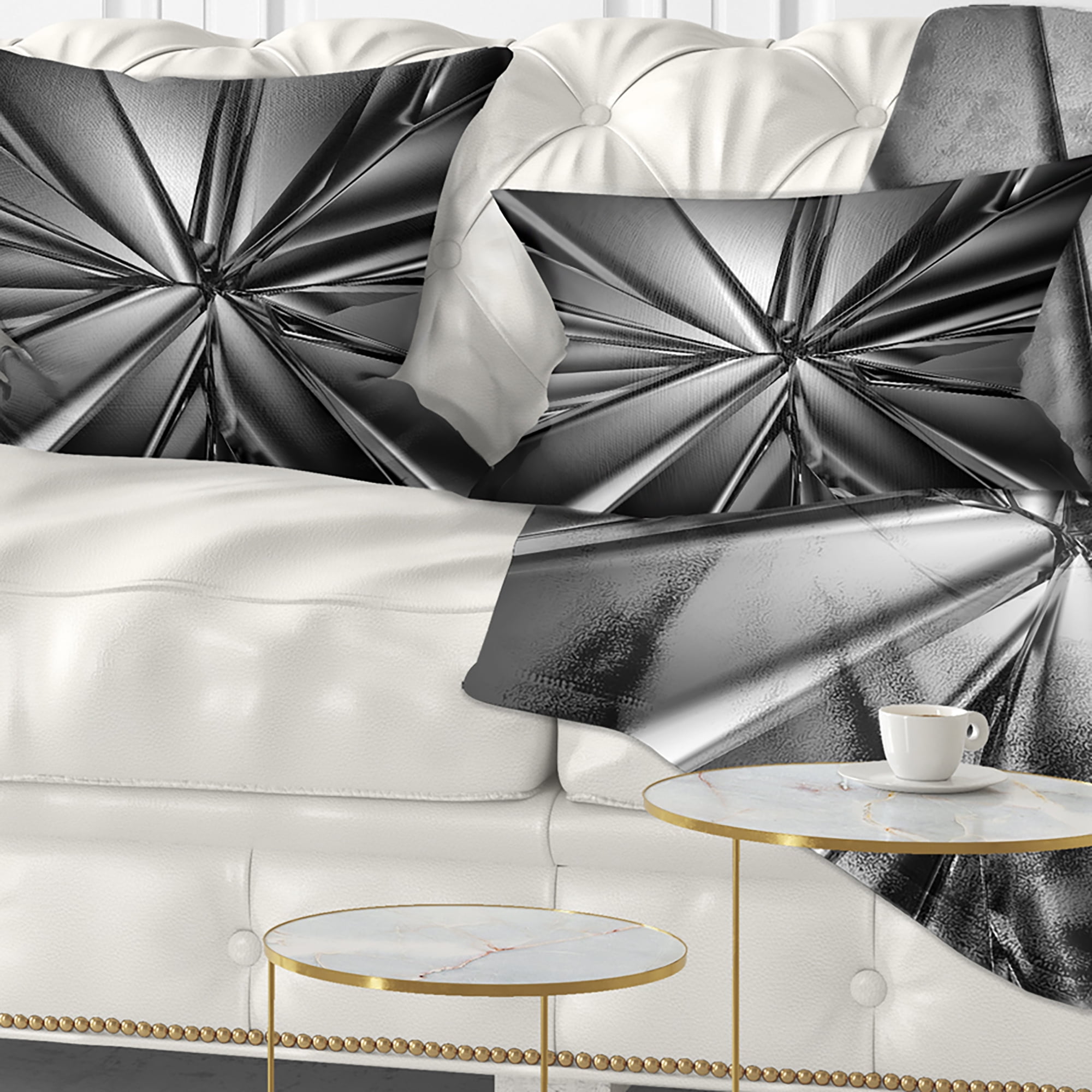 Designart Futuristic Crystal Background - Abstract Throw Pillow - 12x20