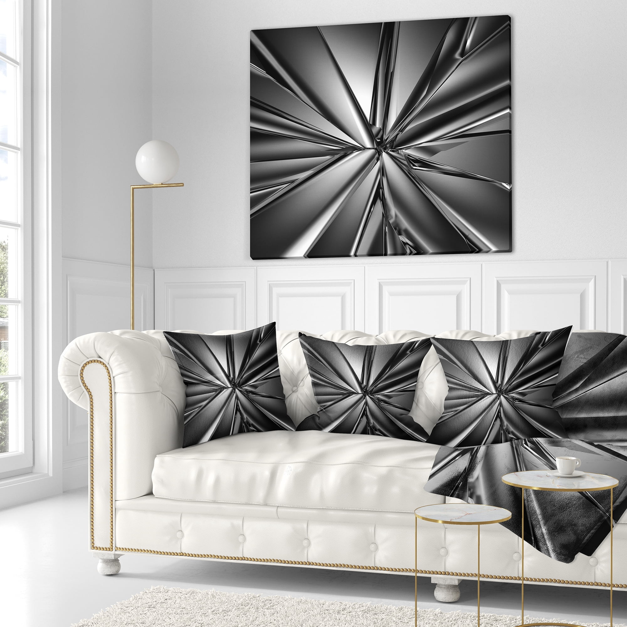 Designart Futuristic Crystal Background - Abstract Throw Pillow - 18x18