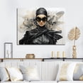 thumbnail image 1 of Designart "Futuristic Fashion in Black and Grey III" Fashion Wall Art - Glam Black Dior Hallway Wall Art Decor, 1 of 4