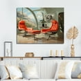 thumbnail image 1 of Designart "Futuristic Furniture Coral and Beige Mid Century" Mid-century Wall Decor, 1 of 5