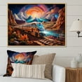 thumbnail image 1 of Designart "Futuristic Journey Colorful Train II" Transportation Floater Framed Canvas Art Print, 1 of 7