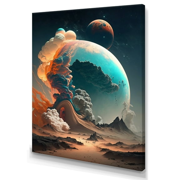 Designart Futuristic Landscape Clouds I Canvas Wall Art