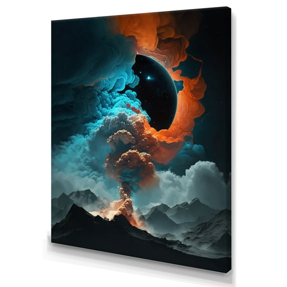 Designart Futuristic Landscape Clouds II Canvas Wall Art