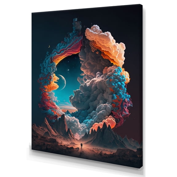 Designart Futuristic Landscape Clouds IV Canvas Wall Art