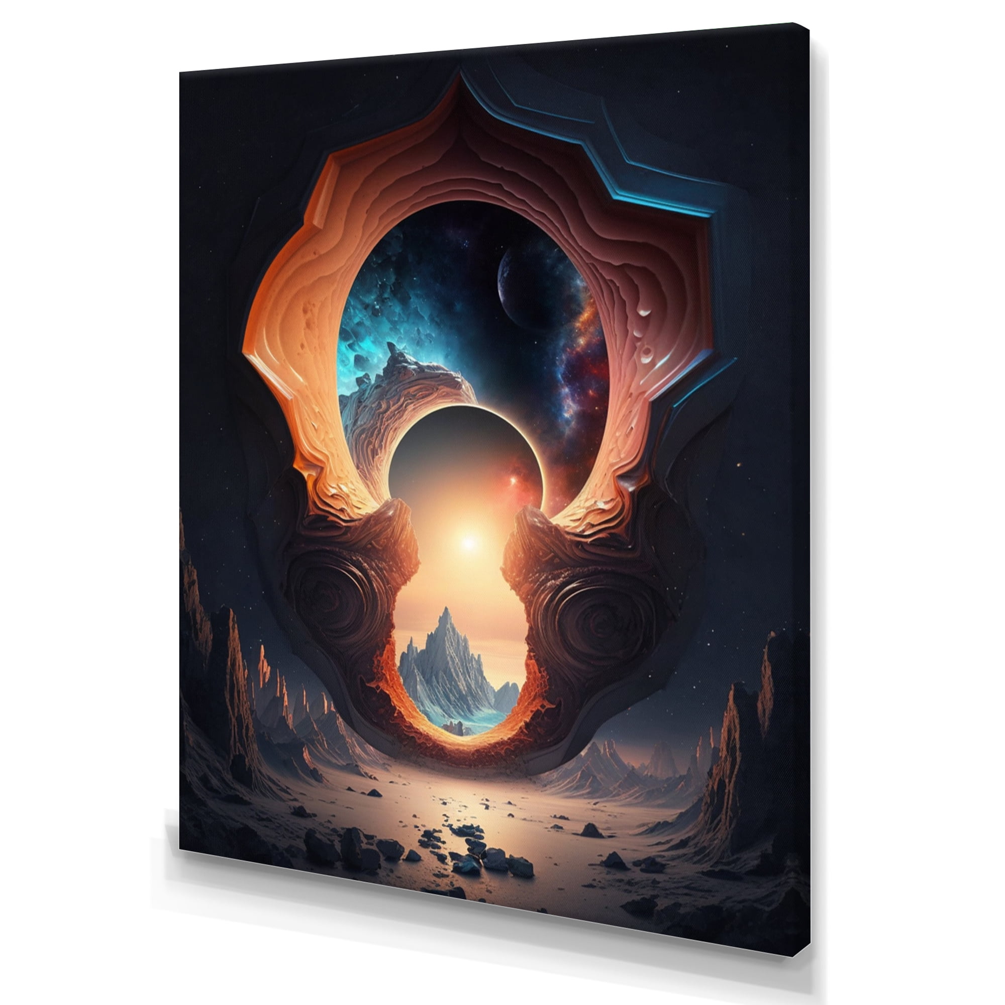 Designart Futuristic Landscape Galaxy III Canvas Wall Art
