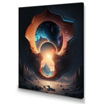 Designart Futuristic Landscape Galaxy III Canvas Wall Art