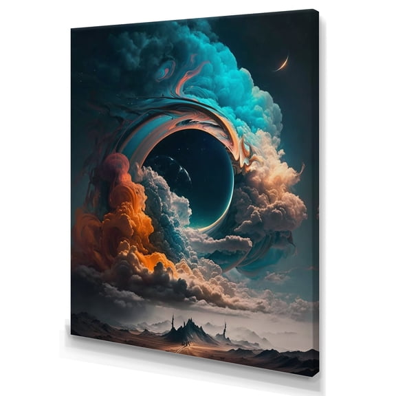 Designart Futuristic Landscape In Space I Canvas Wall Art