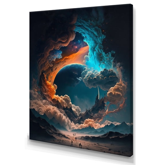 Designart Futuristic Landscape In Space III Canvas Wall Art