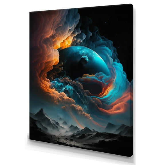 Designart Futuristic Landscape In Space IV Canvas Wall Art