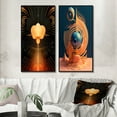 thumbnail image 1 of Designart "Futuristic Minimalism Geometry Unveiled" Modern Geometric Framed Wall Art Set Of 2 - Modern Gold Framed Canvas Set For Living Room Decor, 1 of 6