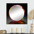 thumbnail image 1 of Designart "Futuristic Neon Orb" Other Fantasy & Sci-Fi Square Mirror For Wall Decor - Large Gold Square Mirror Printed Wall Decor - Modern Square Living Room Mirror, 1 of 5