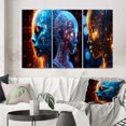 Designart "Futuristic Portrait Iridescent Woman II" Abstract Portraits