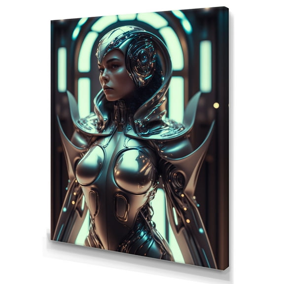 Designart Futuristic Robot Woman II Canvas Wall Art