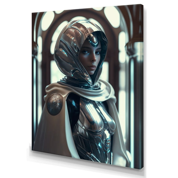 Designart Futuristic Robot Woman III Canvas Wall Art