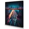 thumbnail image 1 of Designart Futuristic San Francisco Neon II Canvas Wall Art, 1 of 5