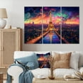 thumbnail image 1 of Designart "Futuristic Scenery of the Eiffel Tower in Paris V" Franch Wall Art Prints Set, 1 of 5