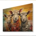 thumbnail image 1 of Designart "Fuzzy Friends Colorful Sheep" Animals Print on Natural Pine Wood, 1 of 5