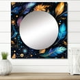 thumbnail image 1 of Designart "Galactic Wanderer III" 0 Square Mirror For Wall Decor - Large Blue Square Printed Wall Mirror Art - Square Bohemian Mirror - Wall Mounted Square Large Mirror, 1 of 5