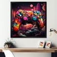 thumbnail image 1 of Designart "Galaxy-Themed Gaming Controller" Fashion Framed Wall Art Decor - Modern Colorful Video Games Living Room Framed Canvas Art, 1 of 6