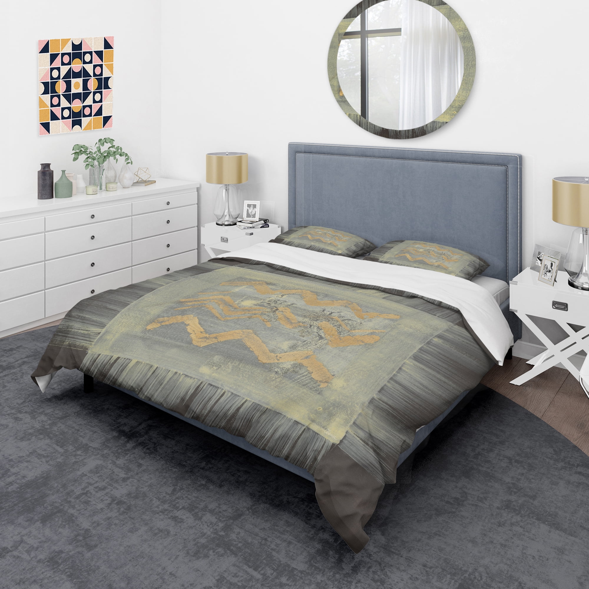 Designart 'Galm Abstract I' Glam Duvet Cover Set