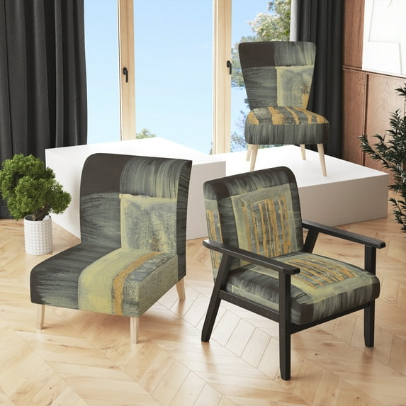 Designart "Galm Abstract II" Upholstered Transitional Accent Chair - Arm Chair