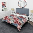 thumbnail image 1 of Designart "Garden Bliss In Pink And Blue" Floral Bedding Covert Set - Cottage Bed Set With 2 Shams, 1 of 5