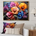 thumbnail image 1 of Designart "Garden Full Of Colorful Pansies I" Pansies Floater Framed Wall Decor, 1 of 5
