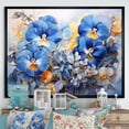 thumbnail image 1 of Designart "Garden Of Elegant Blue Pansies" Pansies Floater Framed Canvas Art Print, 1 of 5