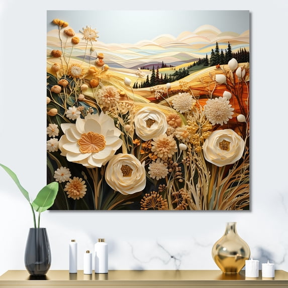Designart "Garden Tapestry With Intricate Threads I" Abstract Landscape Wall Decor