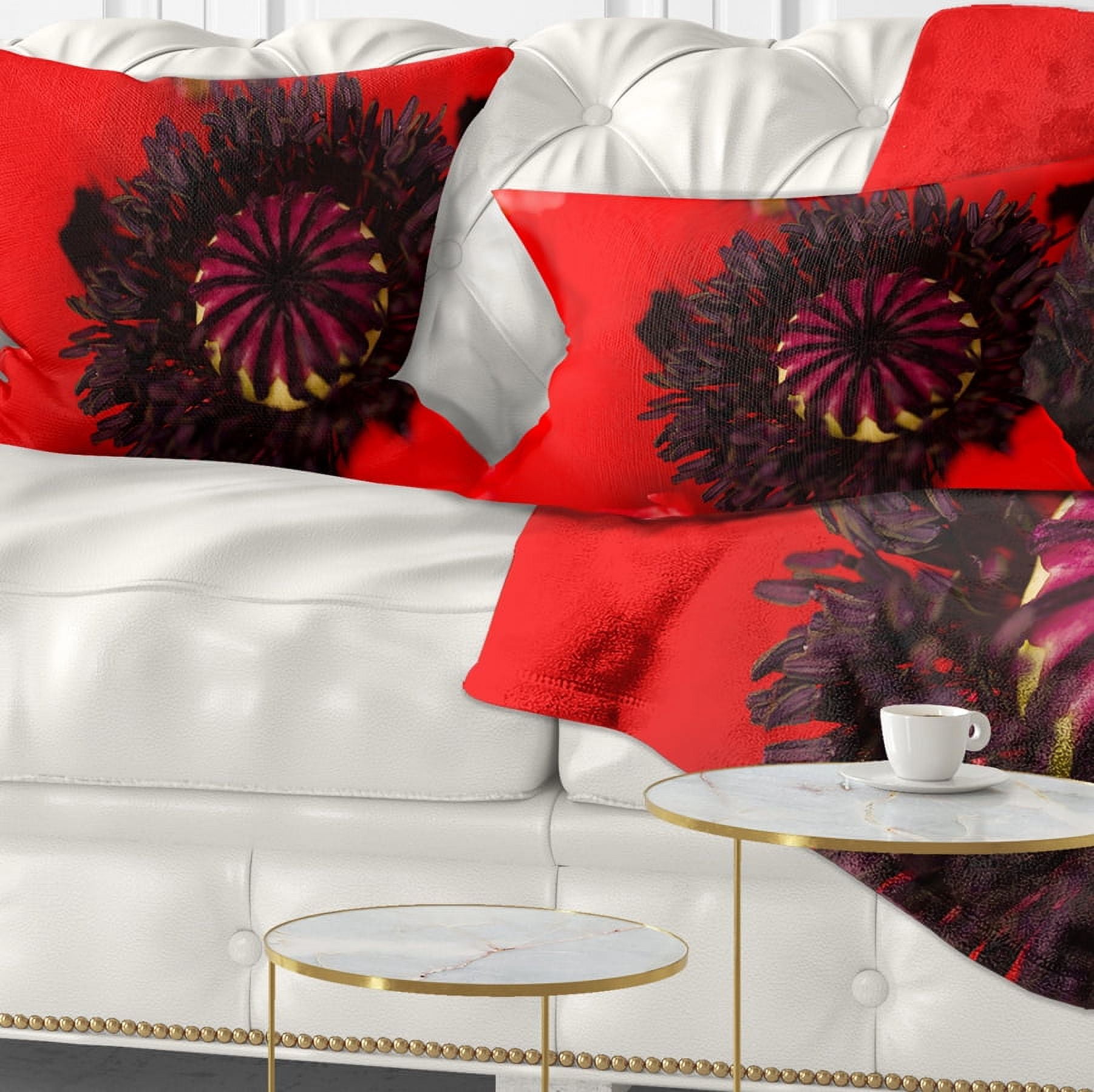 Designart Garden in Full Bloom on Summer Day - Flowers Throw Pillowwork - 12x20