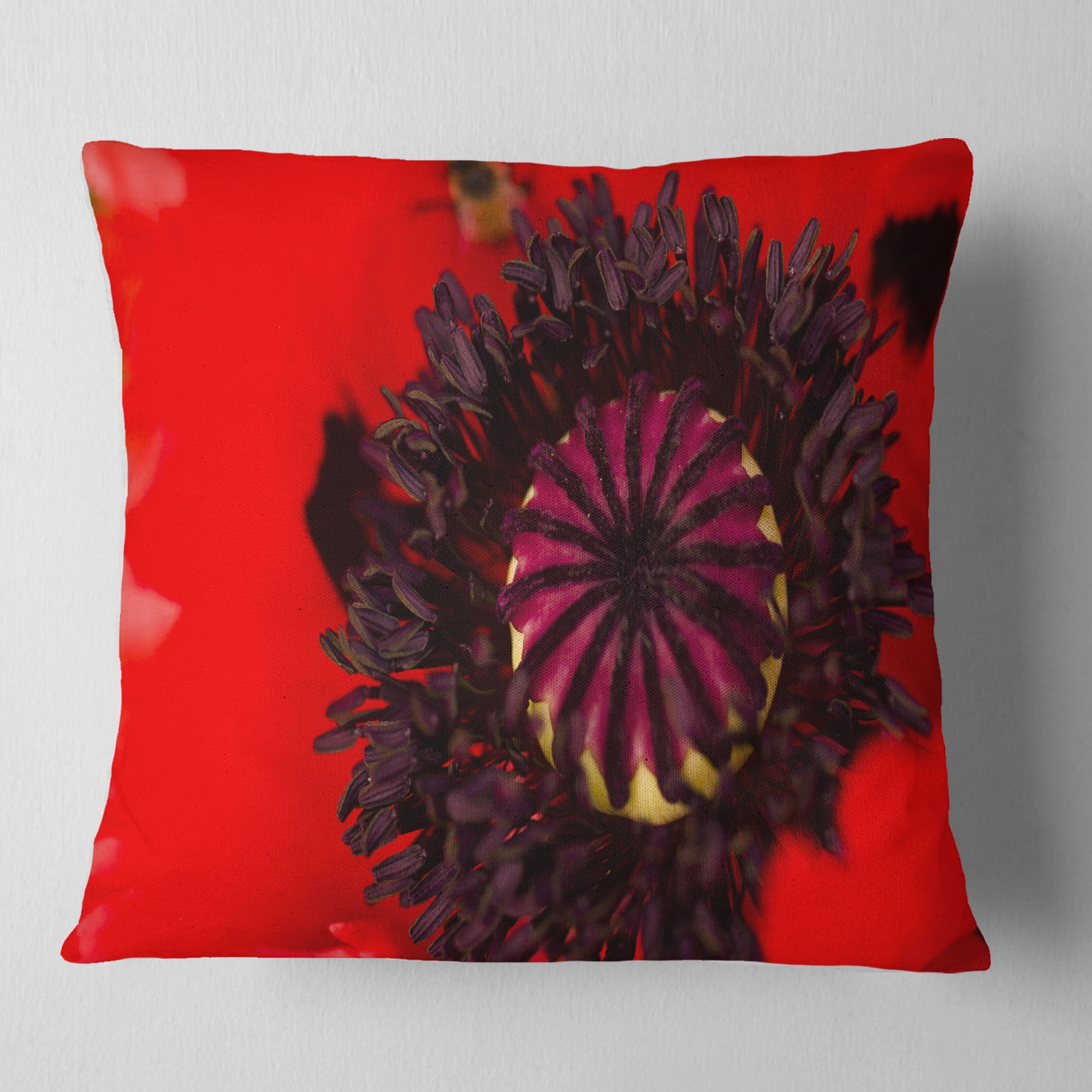 Designart Garden in Full Bloom on Summer Day - Flowers Throw Pillowwork - 16x16