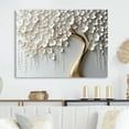 thumbnail image 1 of Designart "Garden of Branches White Orchid Tree IV" Tree Floral Metal Wall Art, 1 of 5