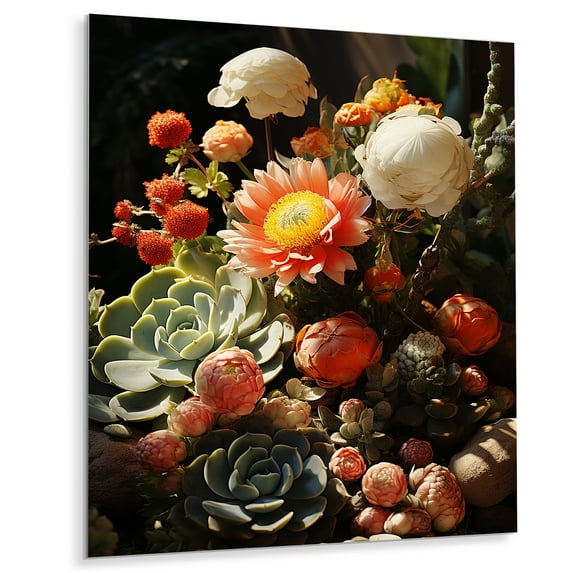 Designart "Garden of Desert Cacti I" Desert Metal Wall Art Prints
