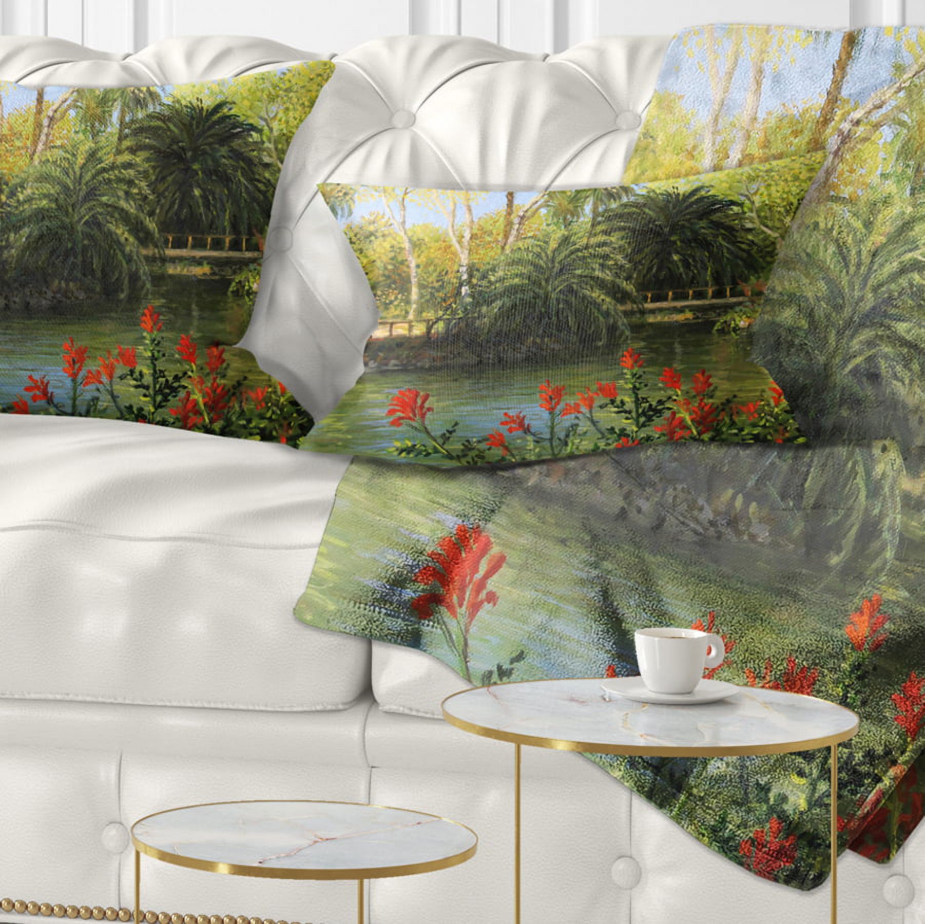 Designart Garden of Eden - Landscape Printed Throw Pillow - 12x20