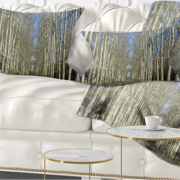 Designart Gardens of Palace Versailles - Modern Forest Throw Pillow - 12x20