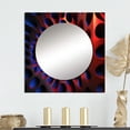 thumbnail image 1 of Designart "Gateways Moiré Futuristic Lattice" Modern Geometric Square Mirror For Wall Decor - Large Blue Square Printed Wall Mirror Art - Square Modern Mirror - Wall Mounted Square Large Mirror, 1 of 5